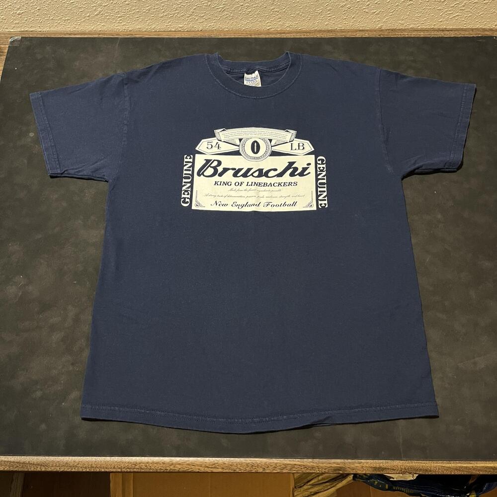 New England Patriots Shirt Teddy Bruschi 54 Budweiser NFL Vintage Y2k Linebacker